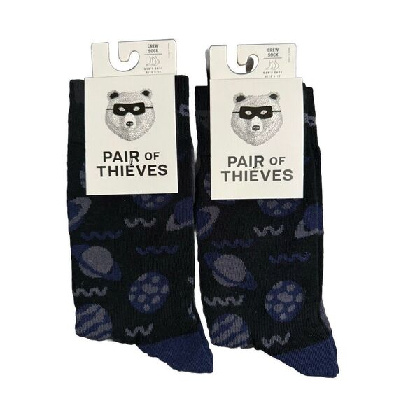 Other - Pair of Thieves Socks - Men's Crew Shoe Size 6-12 - Set of 4 Black Blue